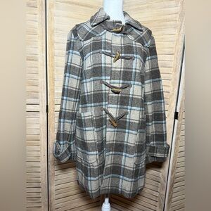 GAP Wool Blend Plaid Toggle Women's Coat